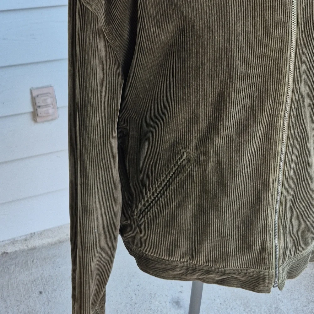 POLO Ralph Lauren Dark Green Corduroy Cotton Blend Sz XL Mens Full‎ Zip Jacket